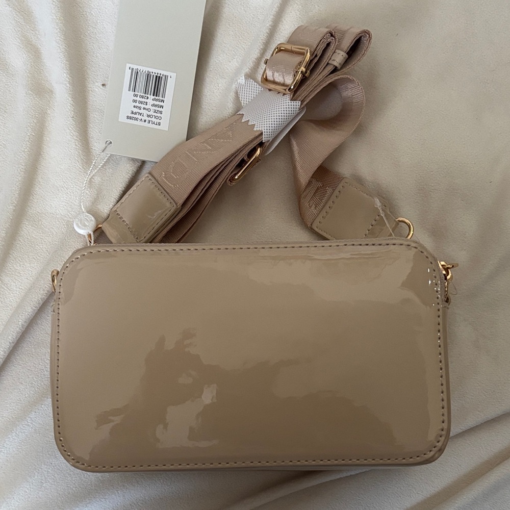 Valentino Orlandi Beige Crossbody Bag with Gold Accents - Picture 4 of 6
